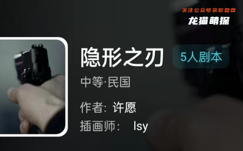 隐形之刃剧本杀我是谜答案